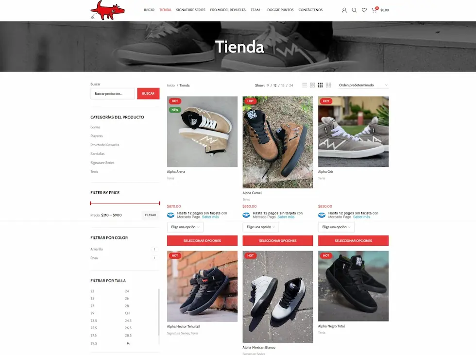 proyecto hey dog shoes , tienda online de ropa deportiva